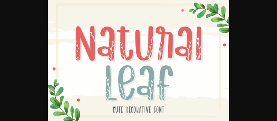 Natural Leaf Font Poster 3