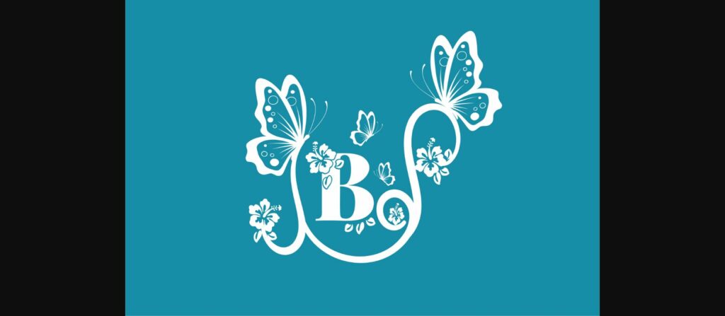 New Butterfly Garden Monogram Font Poster 4