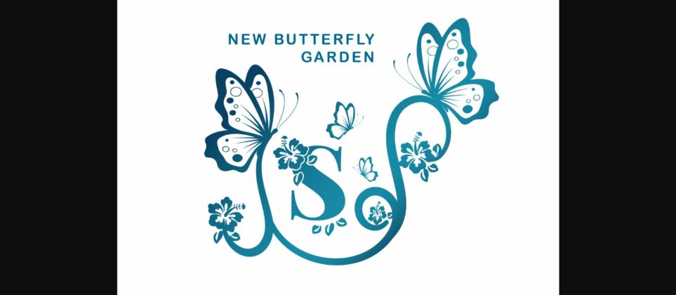 New Butterfly Garden Monogram Font Poster 3