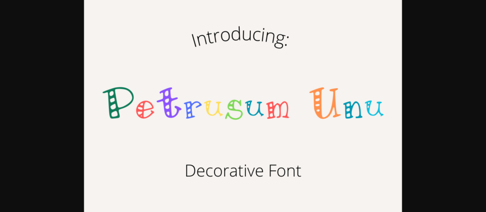 Petrusum Unu Font Poster 1