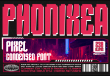 Phonixea - Pixel Condensed Font Poster 1