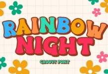 Rainbow Night Font Poster 1
