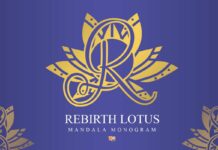 Rebirth Lotus Mandala Monogram Font Poster 1