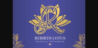 Rebirth Lotus Mandala Monogram Font Poster 1