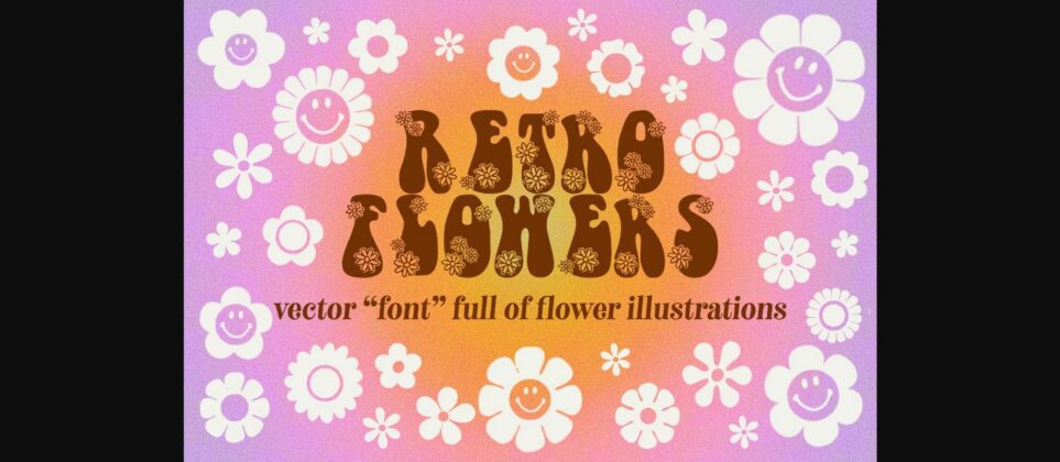 Retro Flowers Font Poster 3