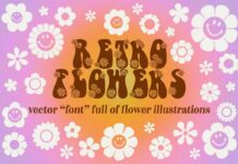 Retro Flowers Font Poster 1