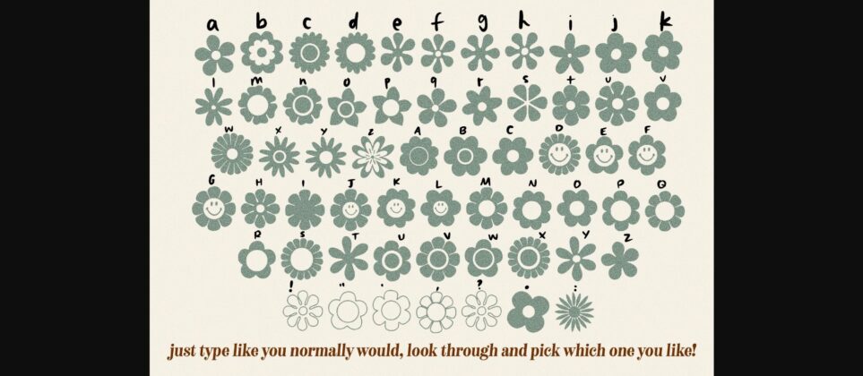 Retro Flowers Font Poster 5