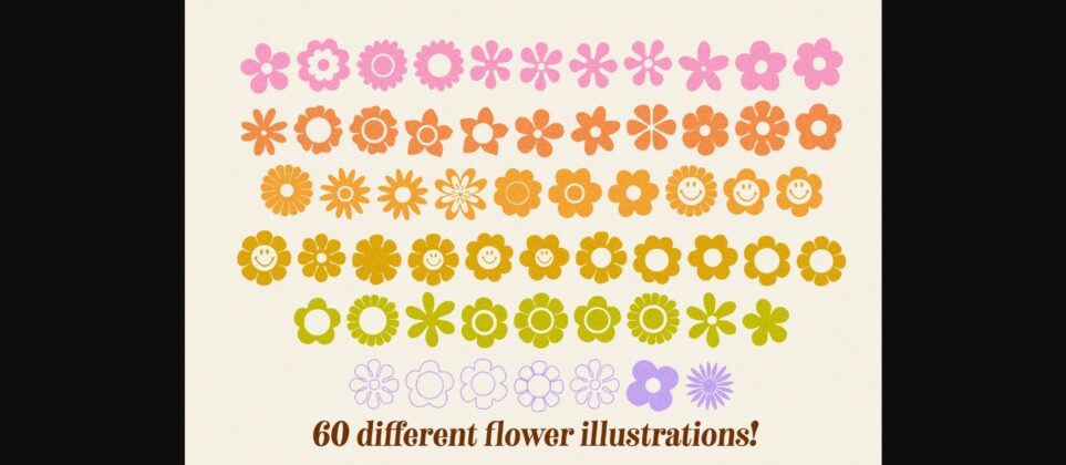 Retro Flowers Font Poster 6