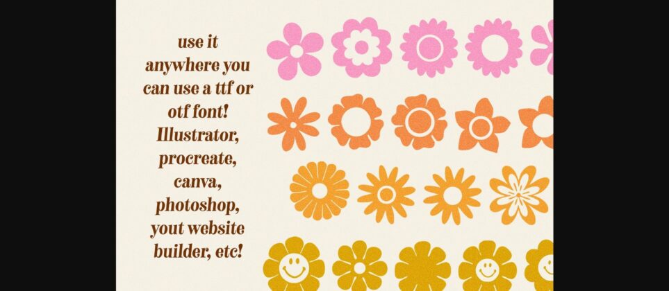 Retro Flowers Font Poster 9