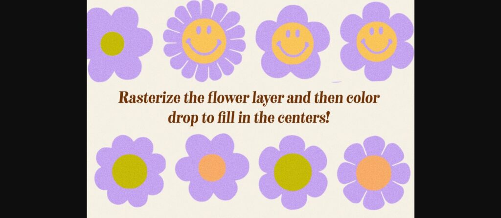 Retro Flowers Font Poster 10