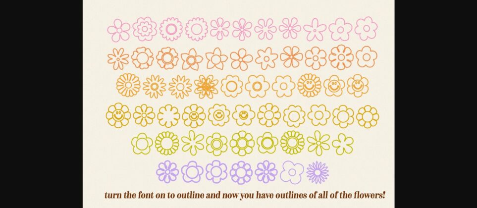 Retro Flowers Font Poster 11