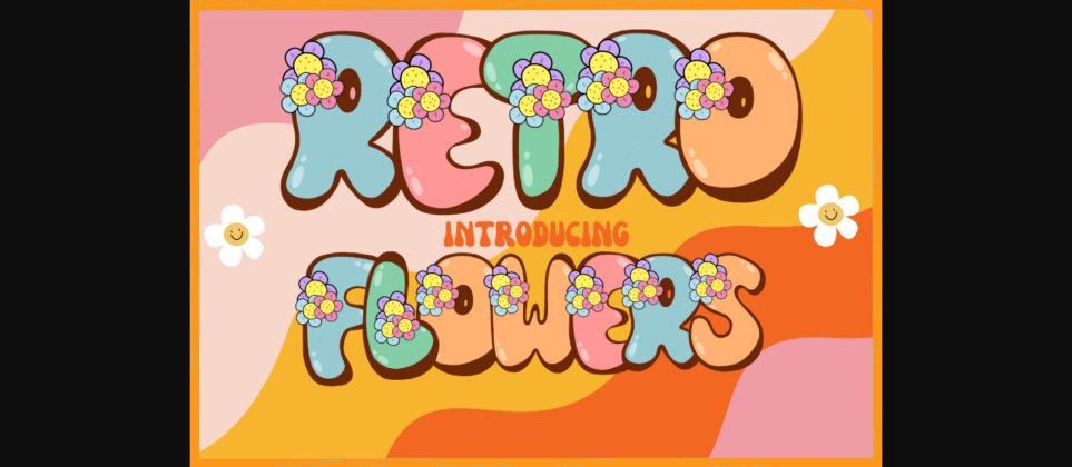 Retro Flowers Font Poster 3