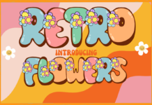 Retro Flowers Font Poster 1