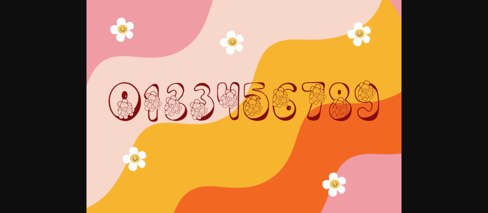 Retro Flowers Font Poster 8