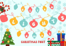 Retro Lights Xmas Font Poster 1