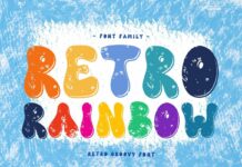 Retro Rainbow Font Poster 1
