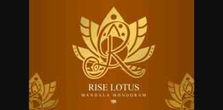 Rise Lotus Mandala Monogram Font Poster 1