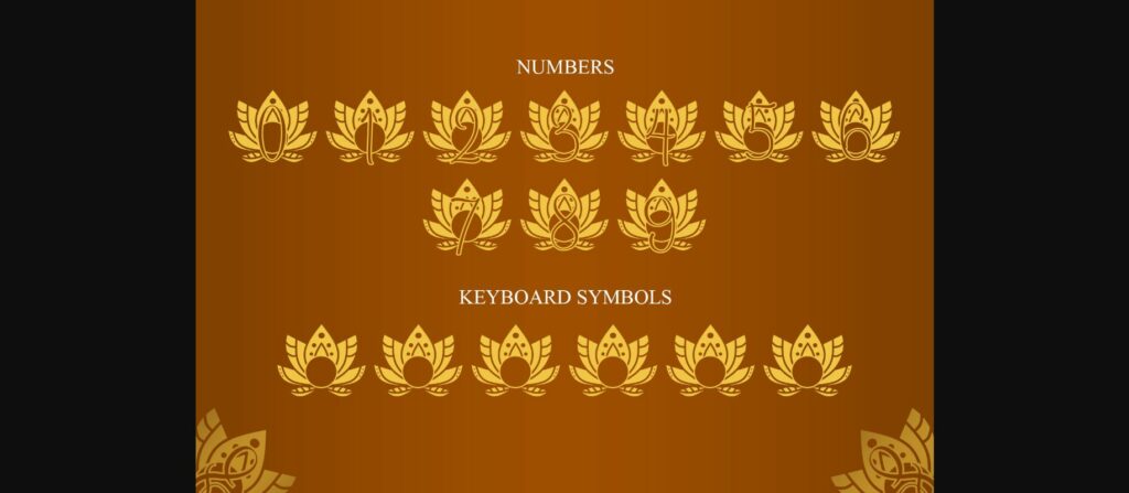 Rise Lotus Mandala Monogram Font Poster 7