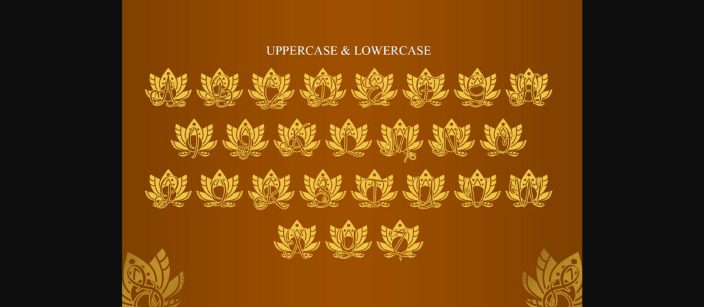 Rise Lotus Mandala Monogram Font Poster 8