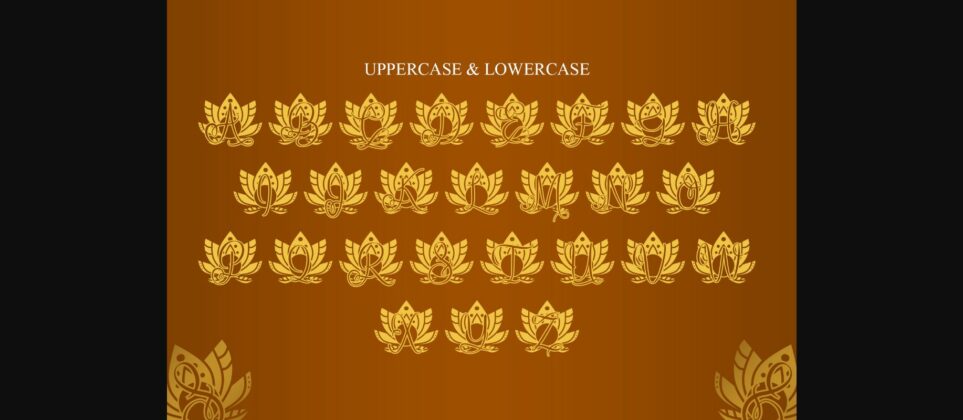 Rise Lotus Mandala Monogram Font Poster 8