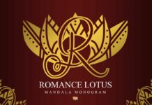 Romance Lotus Mandala Monogram Font Poster 1