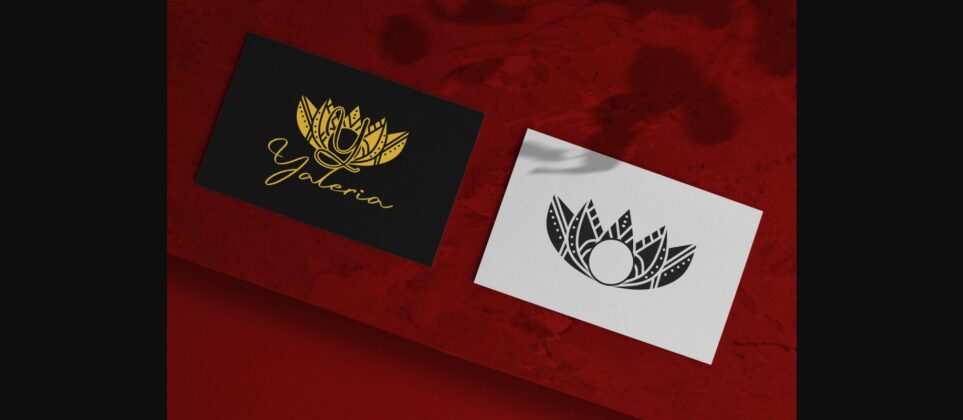 Romance Lotus Mandala Monogram Font Poster 4