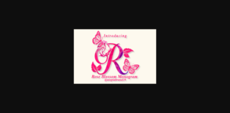 Rose Blossom Monogram Font Poster 1