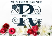 Rose Monogram Banner Font Poster 1