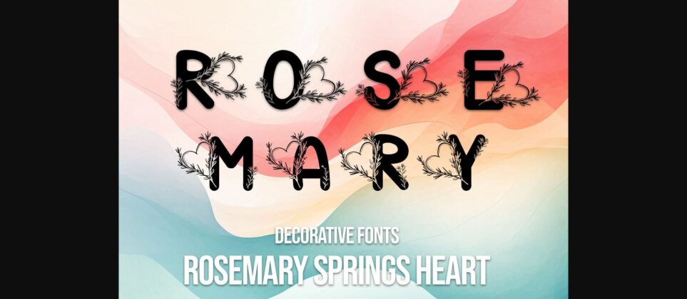 Rosemary Springs Heart Font Poster 3