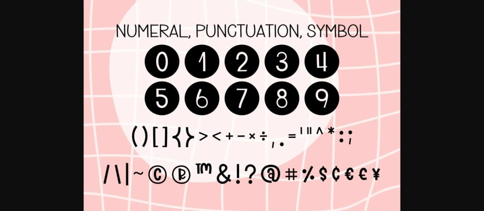 Round Keyboard Font Poster 8