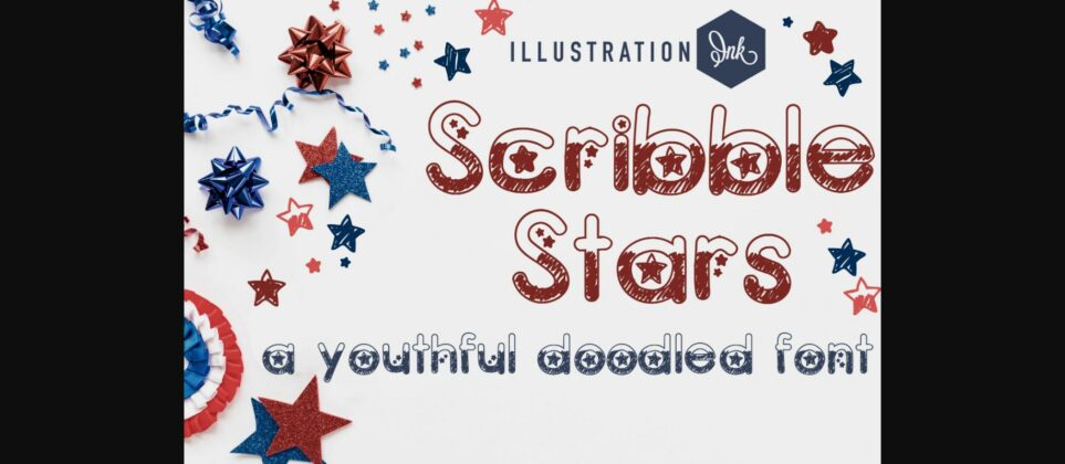 Scribble Stars Font Poster 3