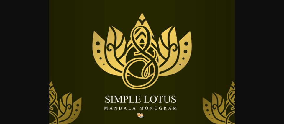 Simple Lotus Mandala Font Poster 3