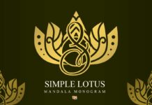 Simple Lotus Mandala Font Poster 1