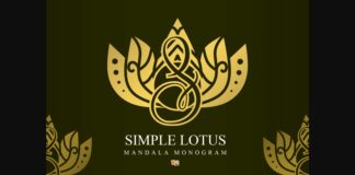 Simple Lotus Mandala Font Poster 1