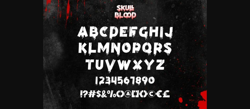 Skull Blood Font Poster 6