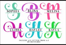 Sophia Monogram Font Poster 1