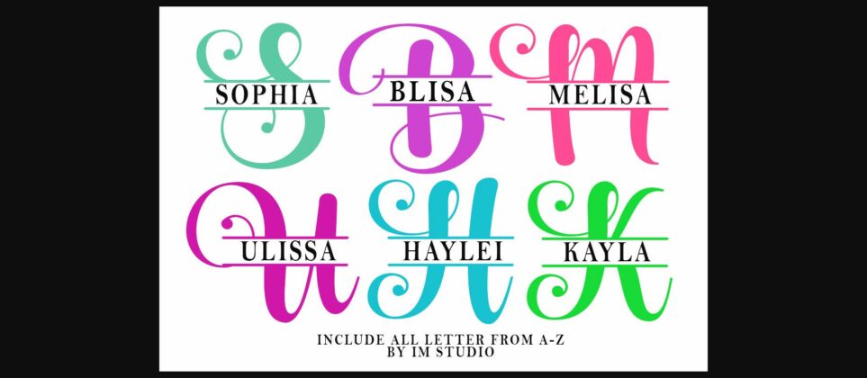 Sophia Monogram Font Poster 1