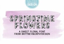 Springtime Flowers Font Poster 1