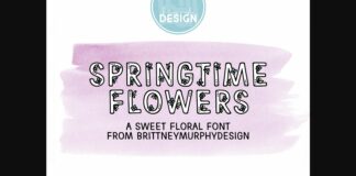 Springtime Flowers Font Poster 1