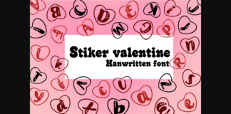 Stiker Valentine Font Poster 1