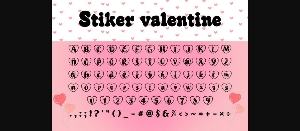 Stiker Valentine Font Poster 4