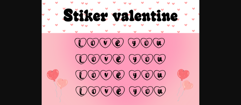 Stiker Valentine Font Poster 5