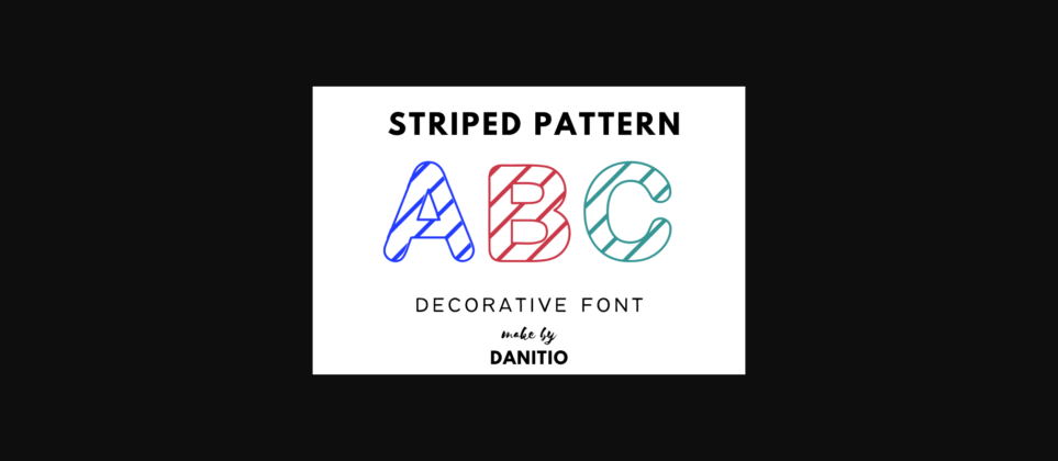 Striped Pattern Font Poster 3