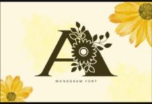Sunflower Monogram Font Poster 1