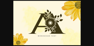 Sunflower Monogram Font Poster 1