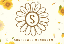 Sunflower Monogram Font Poster 1