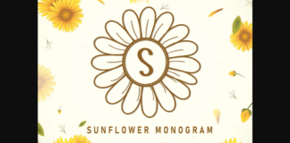Sunflower Monogram Font Poster 1