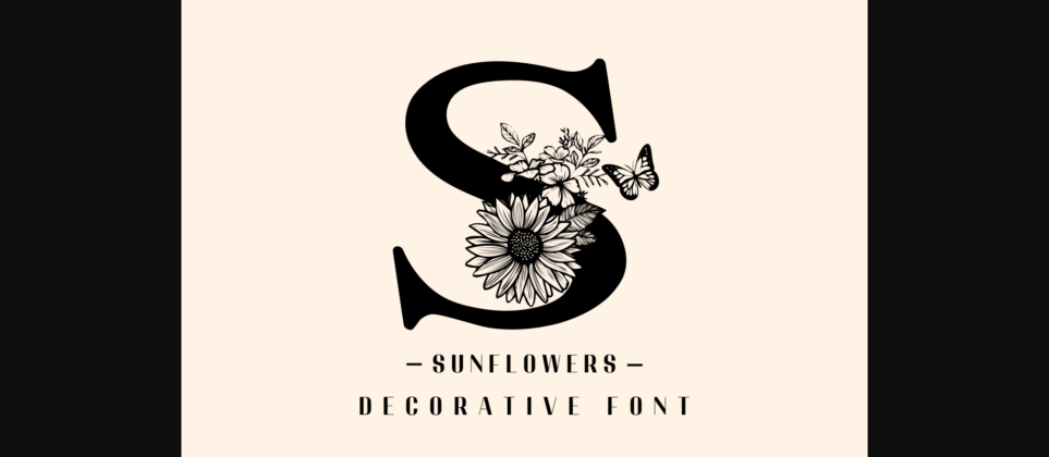 Sunflowers Font Poster 3