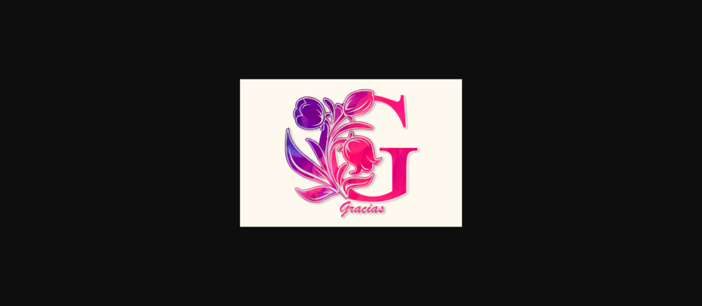 Tulip Flower Monogram Font Poster 9