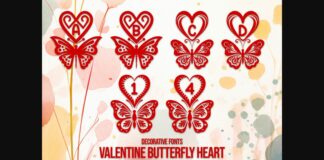 Valentine Butterfly Heart Font Poster 1